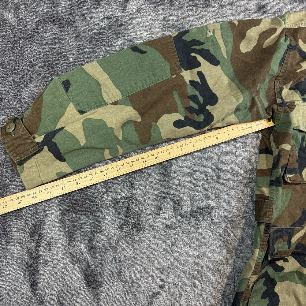 VTG US Army Coat Woodland Camo Combat Jacket BDU Extra Small Regular Military
